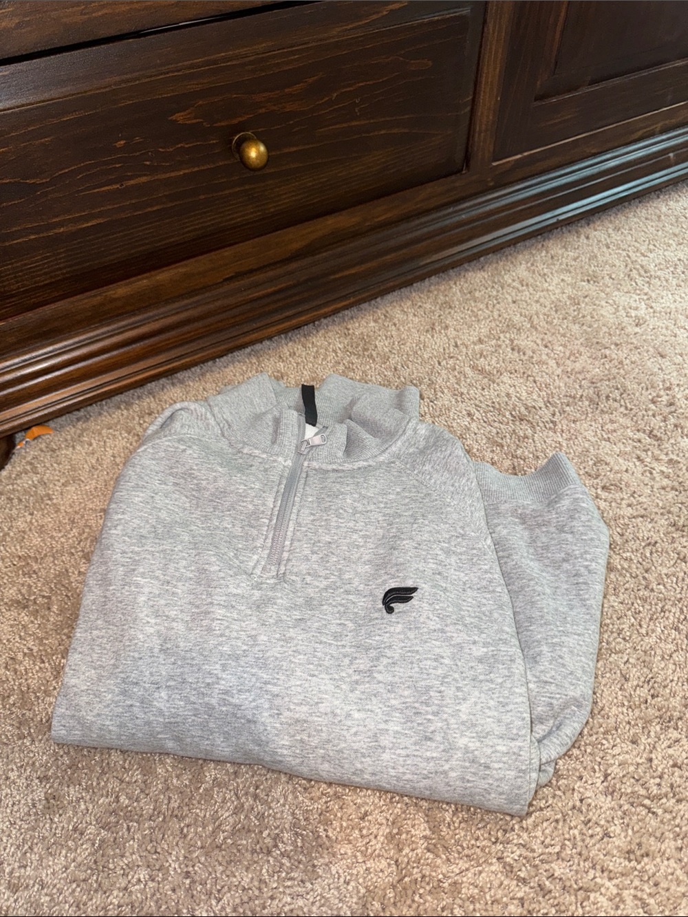 Fabletics Men's Heather Gray Quarter-Zip Pullover